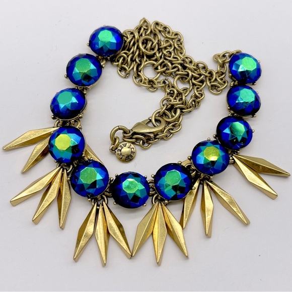 J. Crew Blue Aurora Borealis Dangle Necklace - Picture 2 of 3